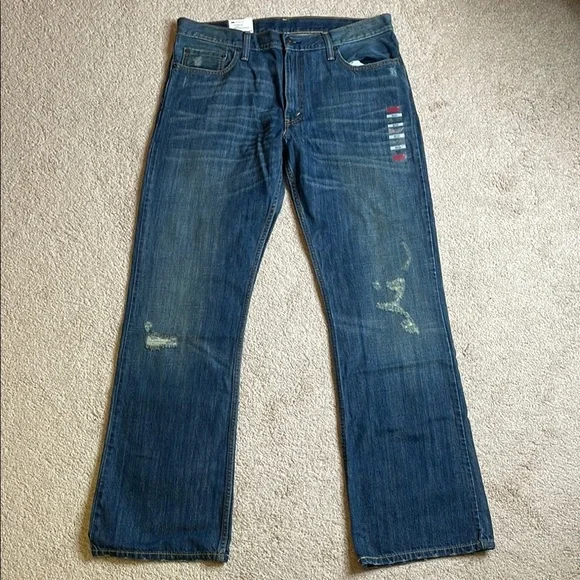 Levi's 527 Blue Bootcut Jeans (Size: 36x34) - Picture 3 of 6